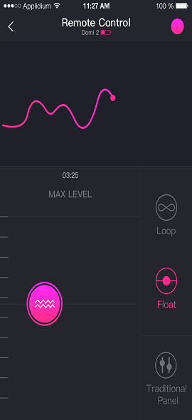 Lovense Remote 앱 스크린샷 탭앤슬라이드 리모콘.